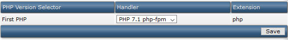 PHP version selector